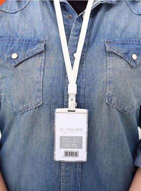 Credit ID Card Badge Tag Holder Hard Plastic Pocket Pass Cas