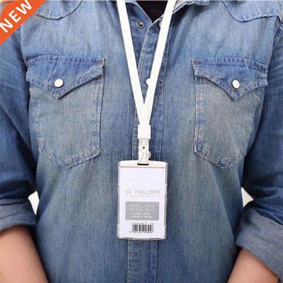 Credit ID Card Badge Tag Holder Hard Plastic Pocket Pass Cas