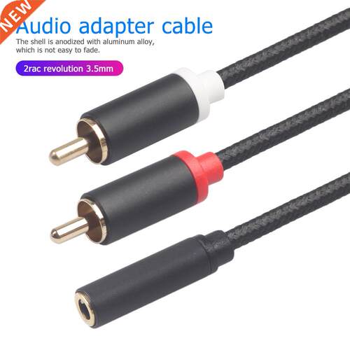 3.5mm Bus to 2RCA Male Audio Adapter Aluminum Alloy Oxidatio