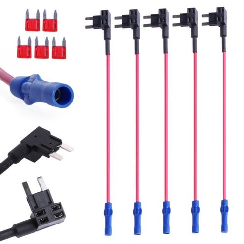 5Pcs Mini ATM Fuse Adapter tap Dual Adapter Holder For Car A