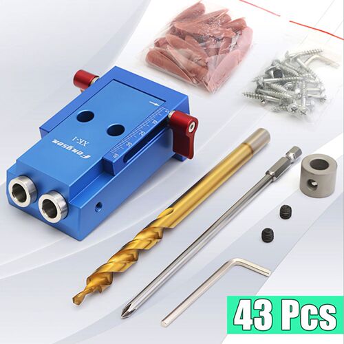 Pocket Hole Jig Kit System Wood Working Joinery Tool Set