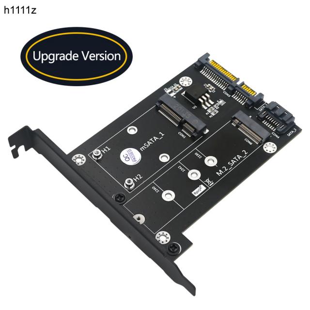 Add On Cards 2in1 MSATA NGFF M2 to SATA 3.0 Expansion Card P