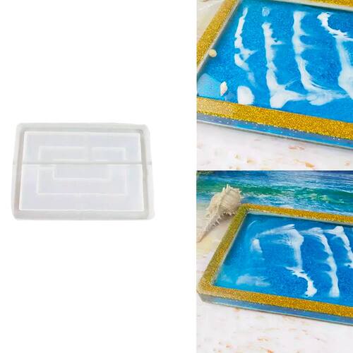 Crystal Glue Mold Fruit Plate Table Rectangular Tray Coa