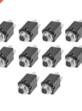 10pcs 6.35mm Plug Sockets PJ-612 3-Pin Connector With Screw