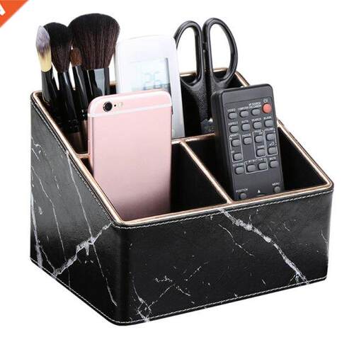 Grids Marble Leather Desk Stationery Organizer Pen Pencil
