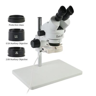 7X-45X Continuous Zoom Binocular Stereo Microscope+0.5X/2X A