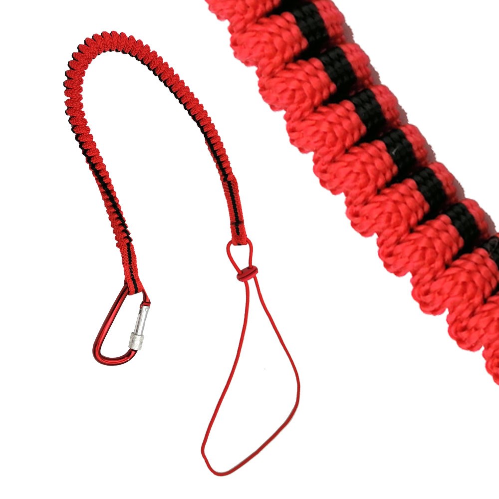 Safety Bungee Tether Tool Lanyard With Carabiner Hook 8kg Ca