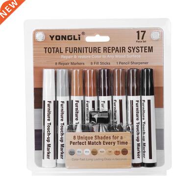 17pcs/set Wood Repair System Kit Filler Sticks Touch Up Mark