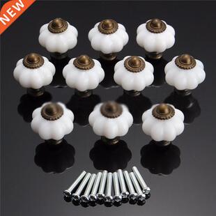 10pcs Furnture Handle Pumpkn Ceramc Door Knobs Cabnet Kn
