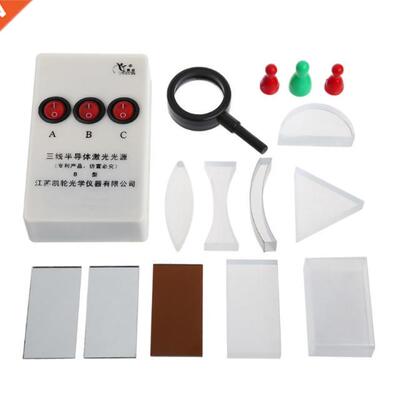 X7YF Optical Concave Convex Lens Prism Set Physical Optical