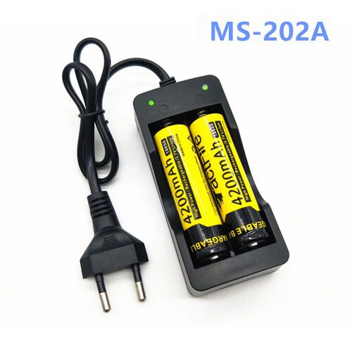 Universal 18650 Battery Charger US/EU Plug 2 Slots Smart Cha