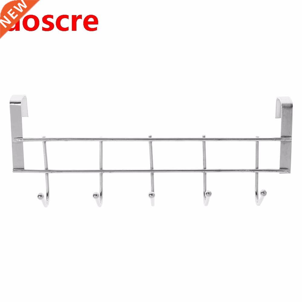5 Hooks Over Door Clothing Hanger Rack Cabinet Door Loop Hol