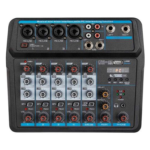 Audio Mixer 6-Channel DJ Sound Controller Interface With USB