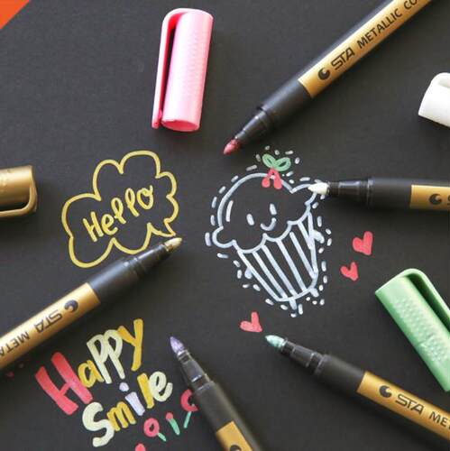 Metallic Markers Paint Pens-Medium Tip Paint Pens Metal Art