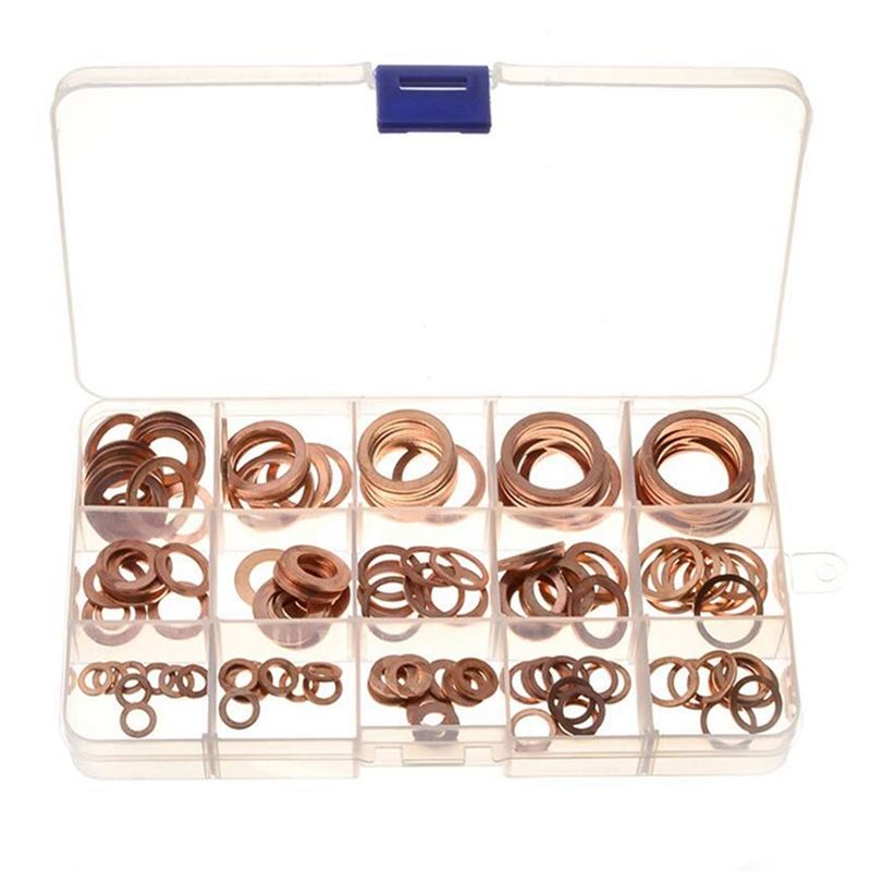 150Pcs From M5 to M22 orted Copper Washer Gasket Set Flat Ri