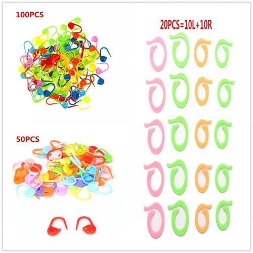 100pcs/50PCS/20PCS Mix Color Plastic Knitting Tools Locking