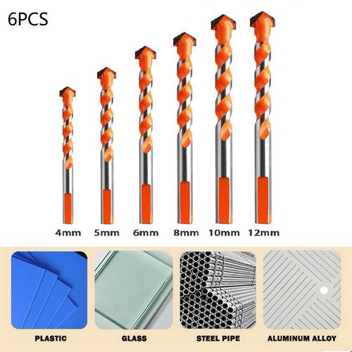 6Pcs/Set Multifunctional Glass Construction Drill Bit Bits S