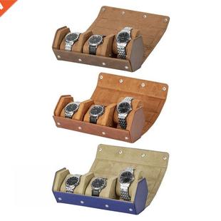 Hexagonal Watch Roll Storage Case Portable 3 Slot Travel Org