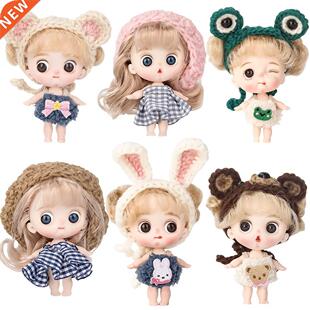 New Mini 1/12 Doll Ball-jointed Boy Girl OB11 Doll Curly Wig
