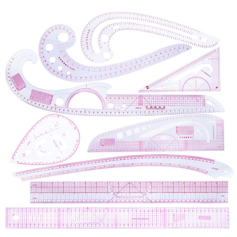 9pcs Sewing French Curve Ruler Measure Dressmaking Tailor Dr