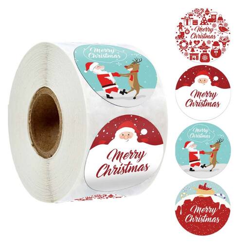 500pcs Round Merry Christmas Thank You Stickers Gift Package