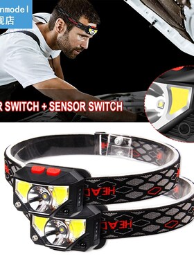XPG+COB Led Headlamp Hands-free Headlamps Portable Mini Flas