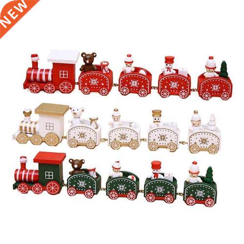 Christmas Wooden Train Merry Christmas Decoration for Home X