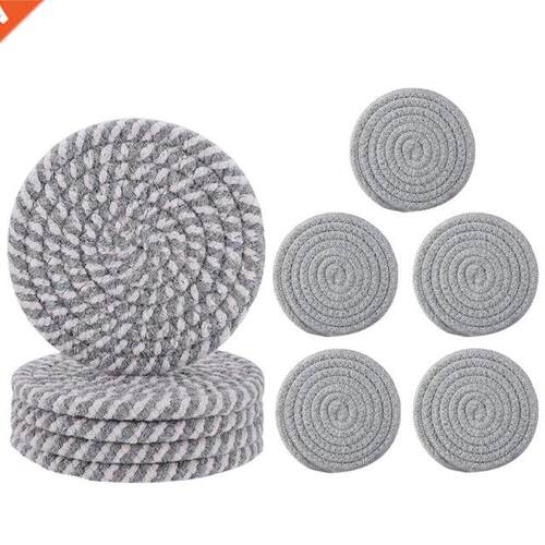 10 Pieces Cotton Woven Coasters for Home Decor, Bar, Party T
