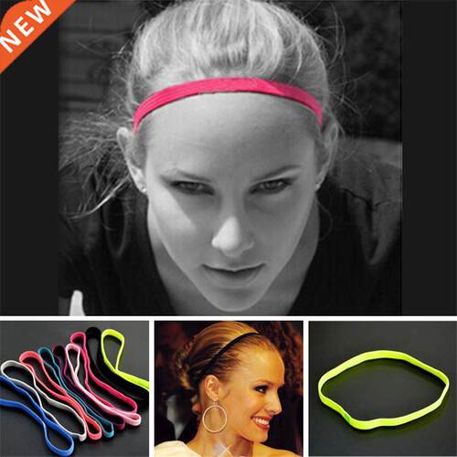 Women Candy Color Yoga Hair Bands Sports Headband with Butto