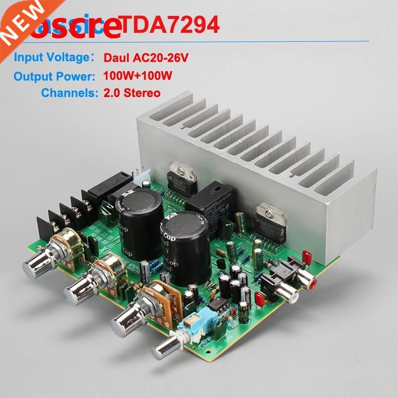 2*100W Dual TDA7294 JRC4558 preamplifier Hifi Audio Amplifie