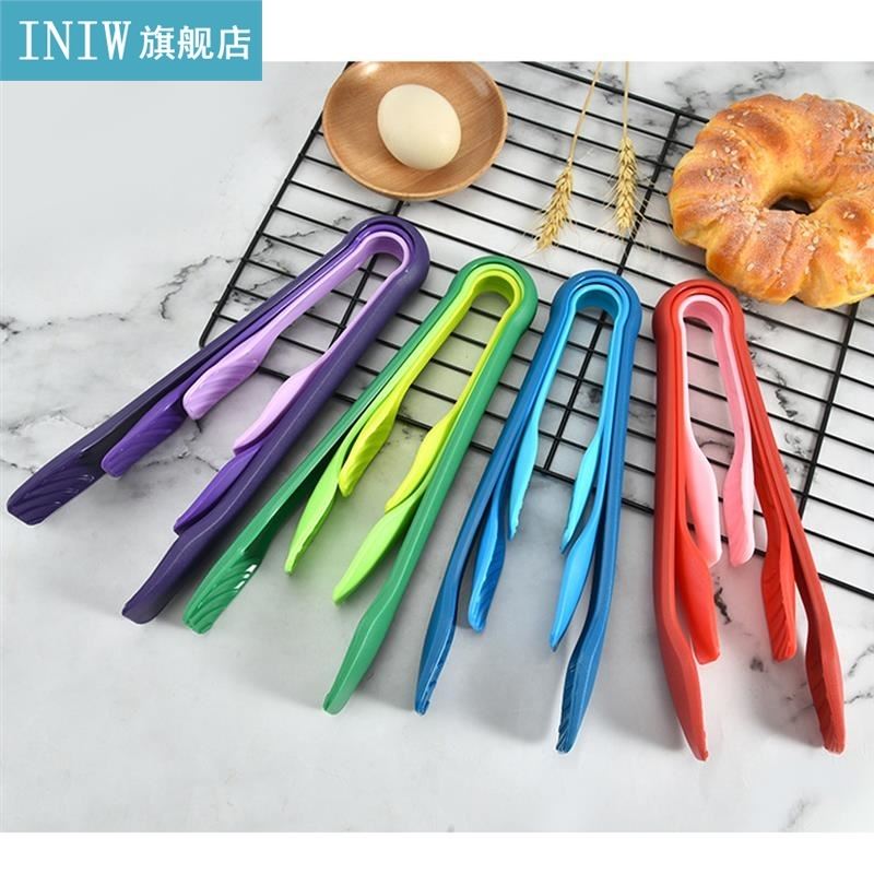 3Pcs/Set Can Colors Plastic Food Tongs Non-Slip He