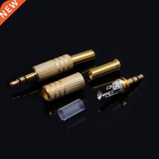10 Pcs Gold Plated 3.5mm 2 Ring 3P Stereo Jack Plug Cable So