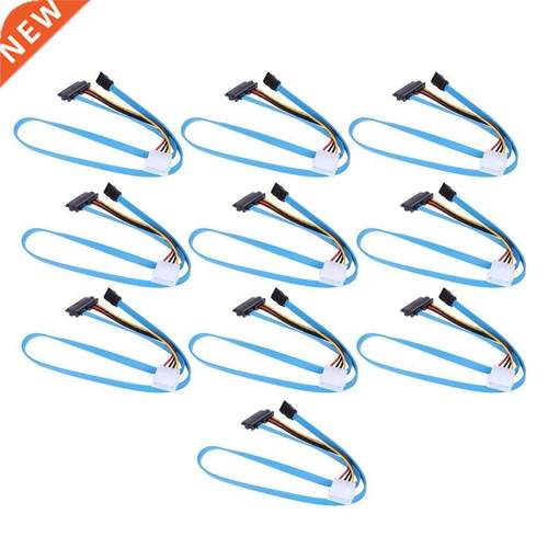 10 Pcs SATA Cable for SAS 29PIN+4PIN Male to Fale Power Ad