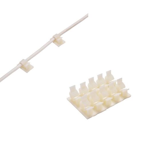 10Pcs/lot 10mm Self Adhesive White Cable Winder Fixed Clip C