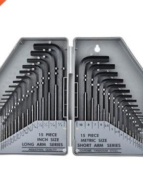 896B 30-Pcs Hex Key Allen Wrench Set, L Shape, Chamfered Tip