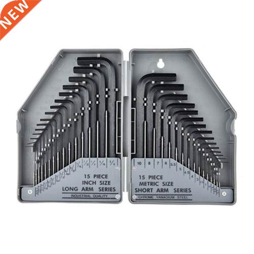 896B 30-Pcs Hex Key Allen Wrench Set, L Shape, Chamfered Tip