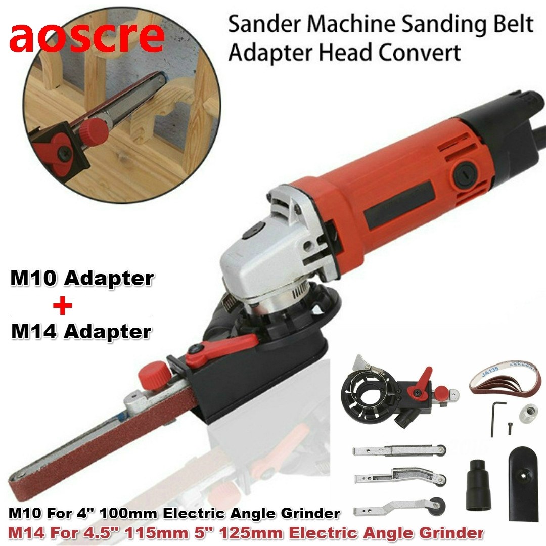 M10/M14 Sanding Belt Head Electric Drill Angle Grinder Machi