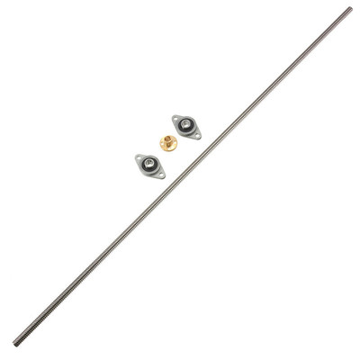 T8 Lead Screw 600mm 8mm with Brass Nut + 2KFL08 bearing Bra