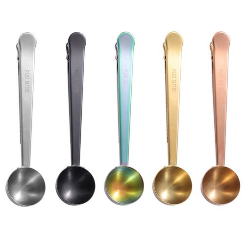Multifunctional 2in1 Stainless Steel Coffee Spoon Sealing Cl