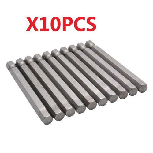 10PCS Screwdriver Bits 1/4 inch shank S2 6mm Hexagonal head