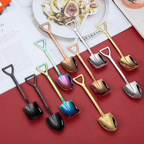 304 creative retro shovel coffee spoon stainless steel desse