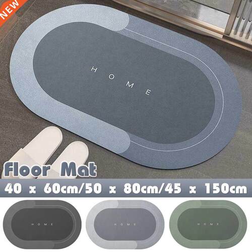 Super Absorbent Bath Mat Quick Drying Bathroom Rug Non-slip