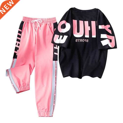 Korean Fashion Women Clothes Tracksuit Two Piece Set Summer