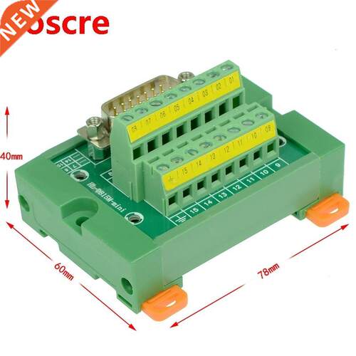 DB15 Mn D-Sub DN Ral Mount nterface Module , DB15 male