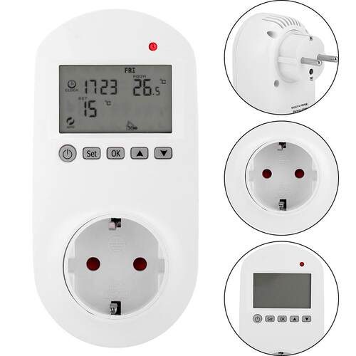 Electric Wireless Socket Digital Heating Thermostat Temperat