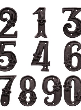 0-9 Unique Cast Iron House Number Door Home Address Numbers