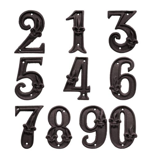 0-9 Unique Cast Iron House Number Door Home Address Numbers