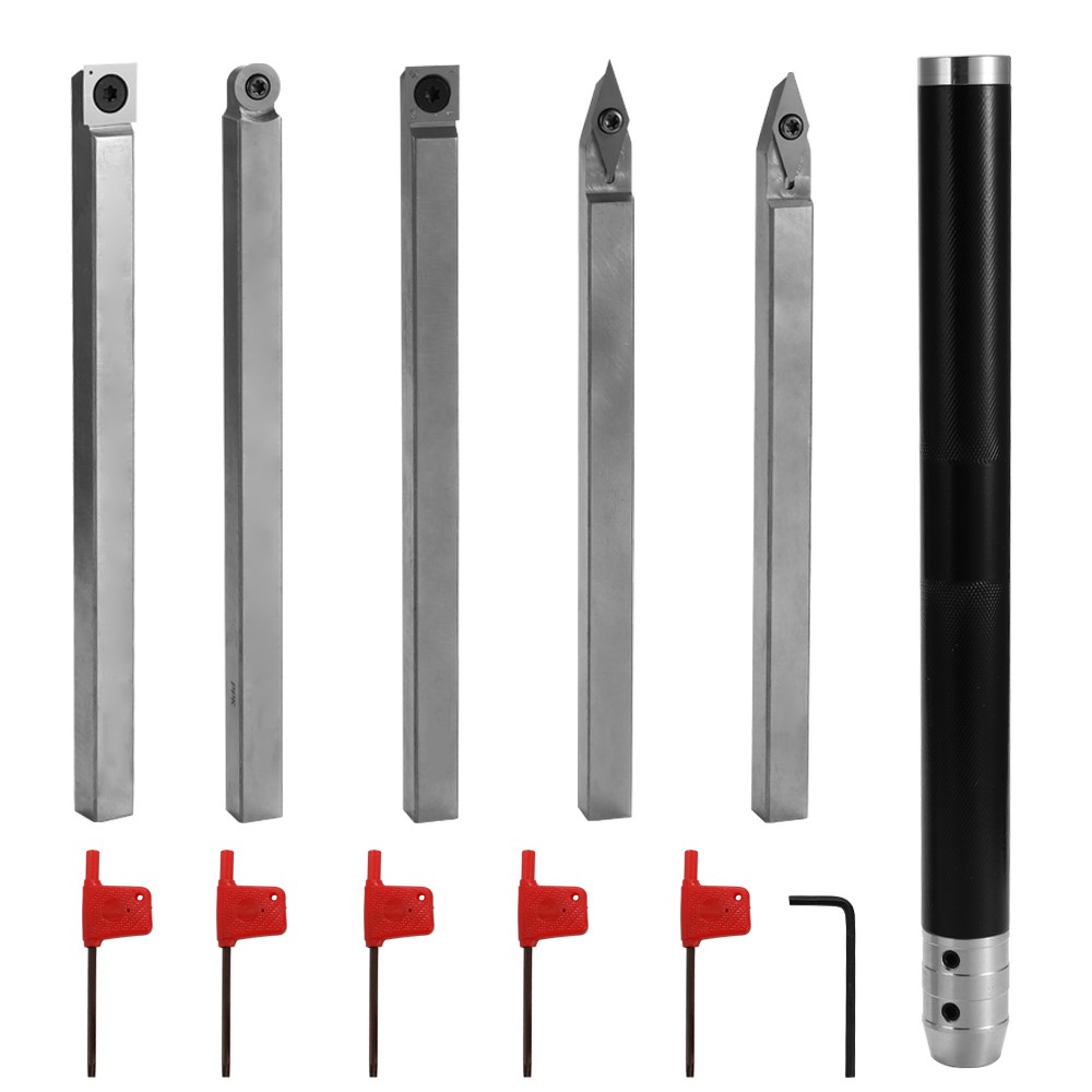 6 PCS Alloy Steel Lathe Woodworking Turning Tools Carbide In