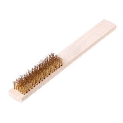 1 Pc Copper Wire Brass Bristle Wood Handle Wire Scratch Brus