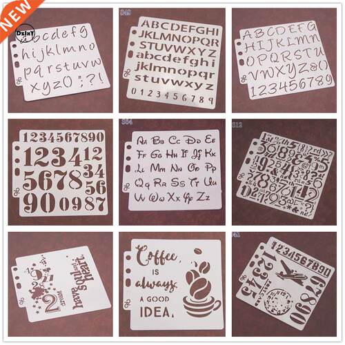 (26 Styles can Choose) Letters Digital Stencils Painting Em
